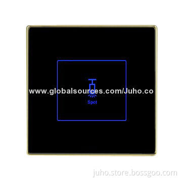 New Crystal PG Touch Light Switch, 1 Gang Black Glass and LED Indicator